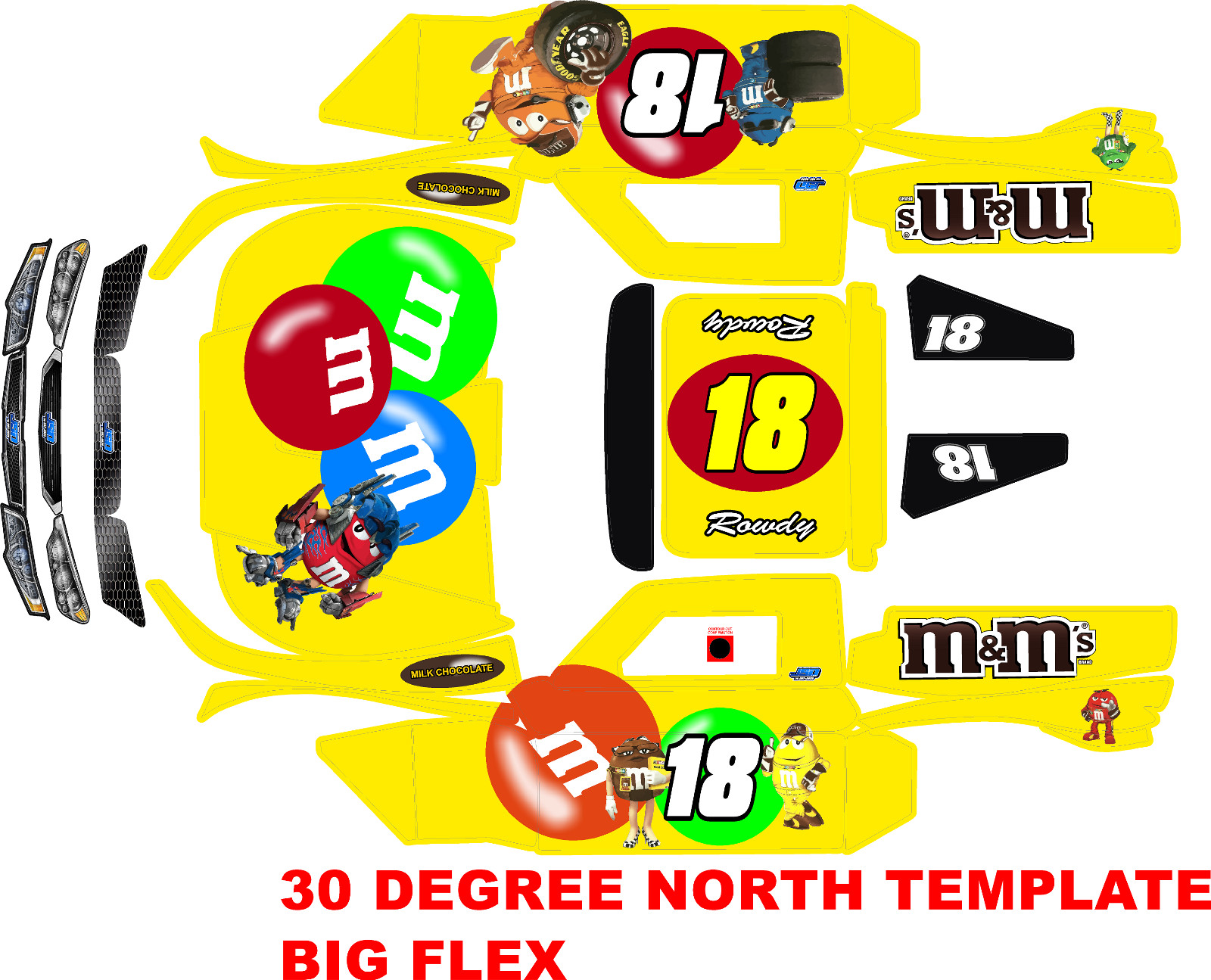 BIG FLEX Losi 5iveT 2.0 5t HPI hoonage rovan  wrap decals rc wrap CANDYMAN KB