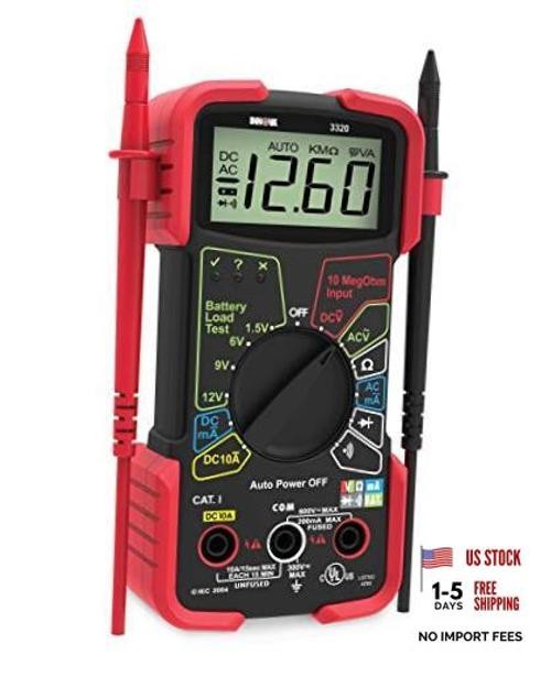 3320 Auto-Ranging Digital Multimeter, Red & Black