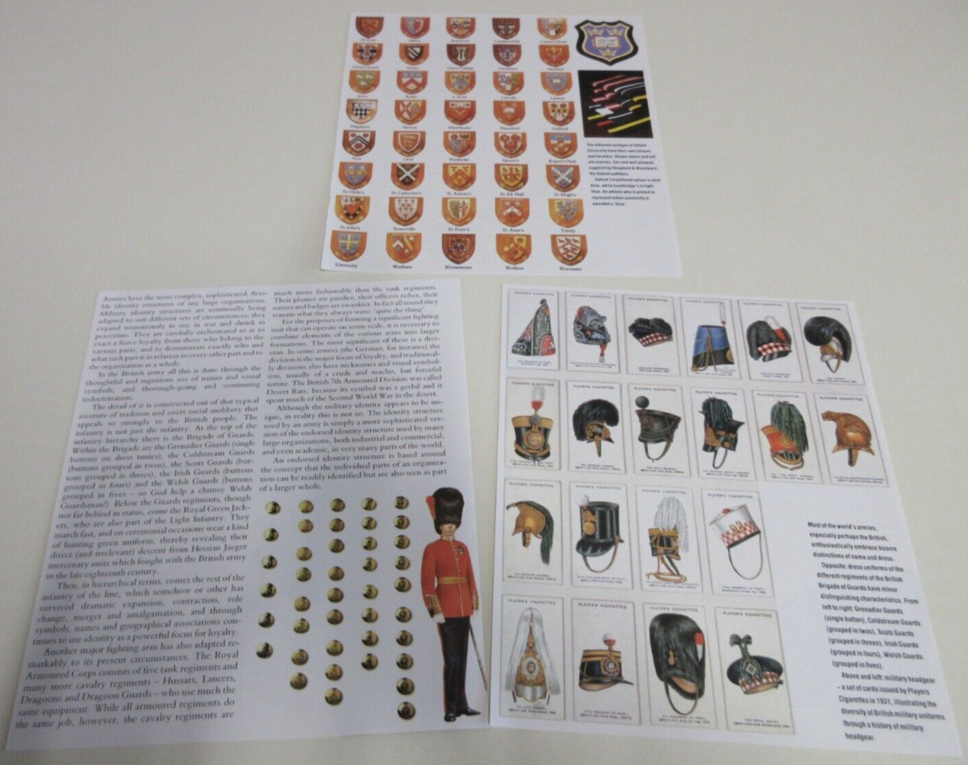 British Army Military Headgear and University Heraldry Images - Reprints - 1996