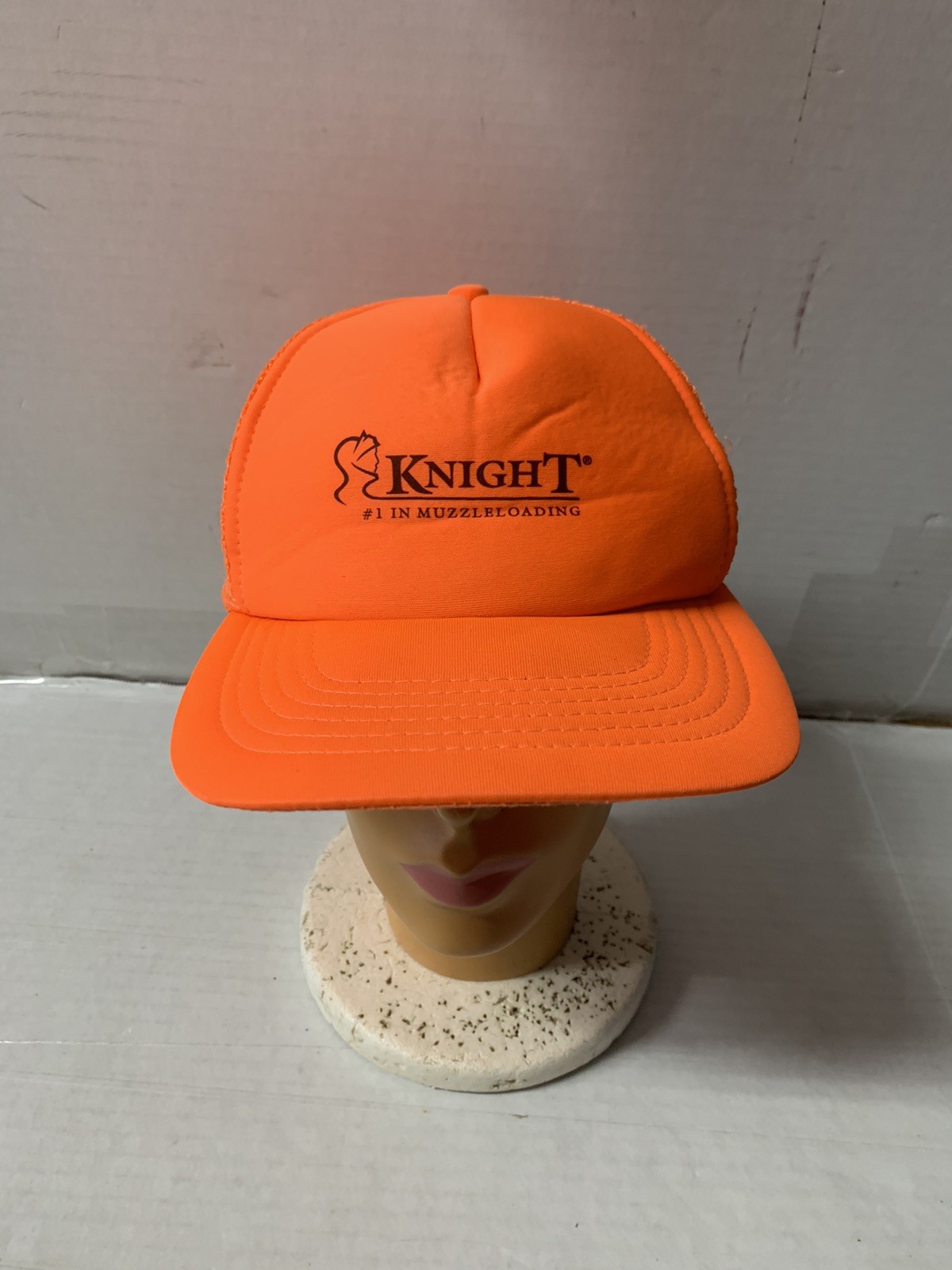 Knight Muzzleloader Vintage Retro Logo Hat-Orange Hunting Hat Trucker Foam-RARE