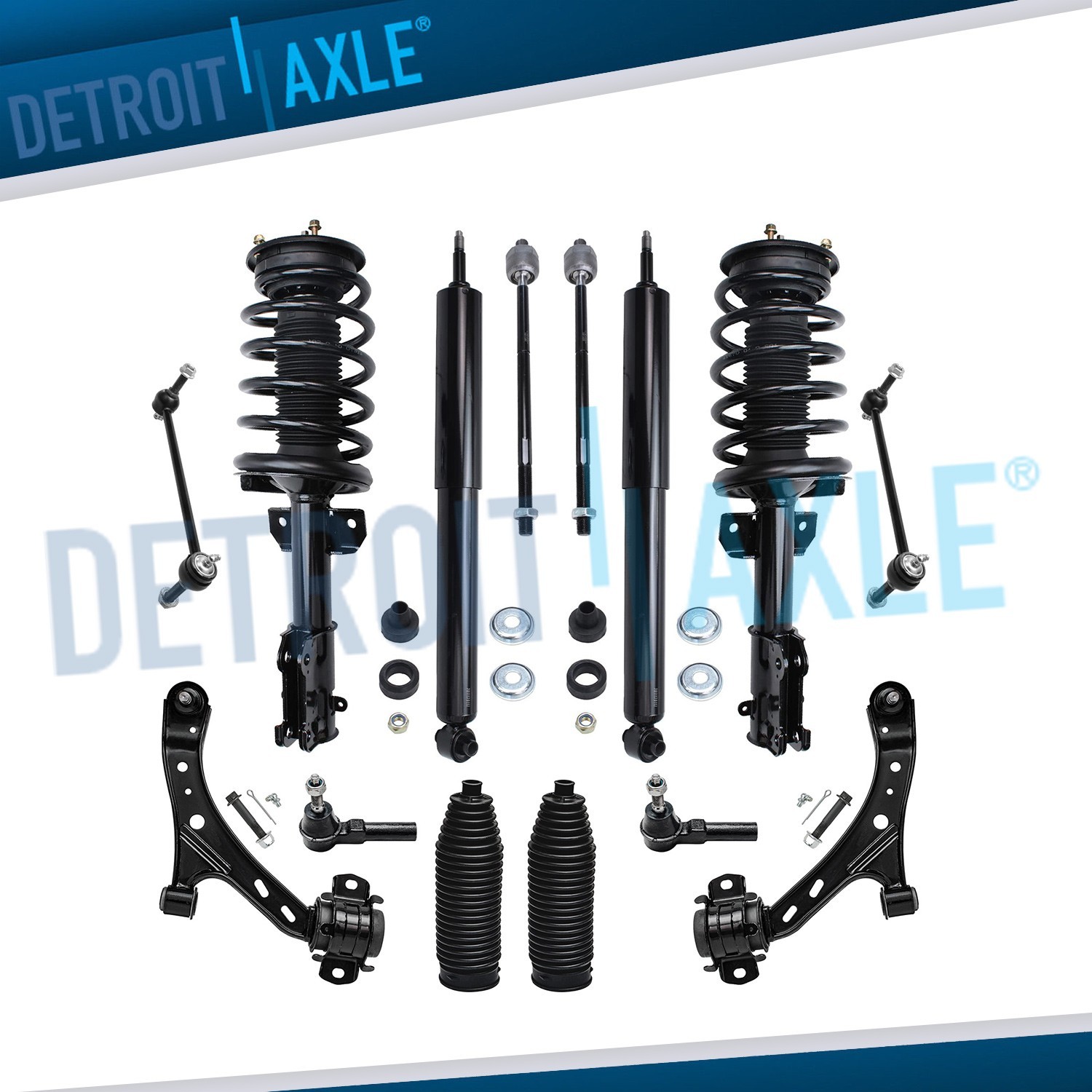 Front Struts Control Arms Tie Rods Suspension Kit for 2005 - 2010 Ford Mustang