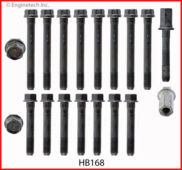 Enginetech HB168 Engine Head Bolt Set for One Cylinder – Compatible with 1990-19