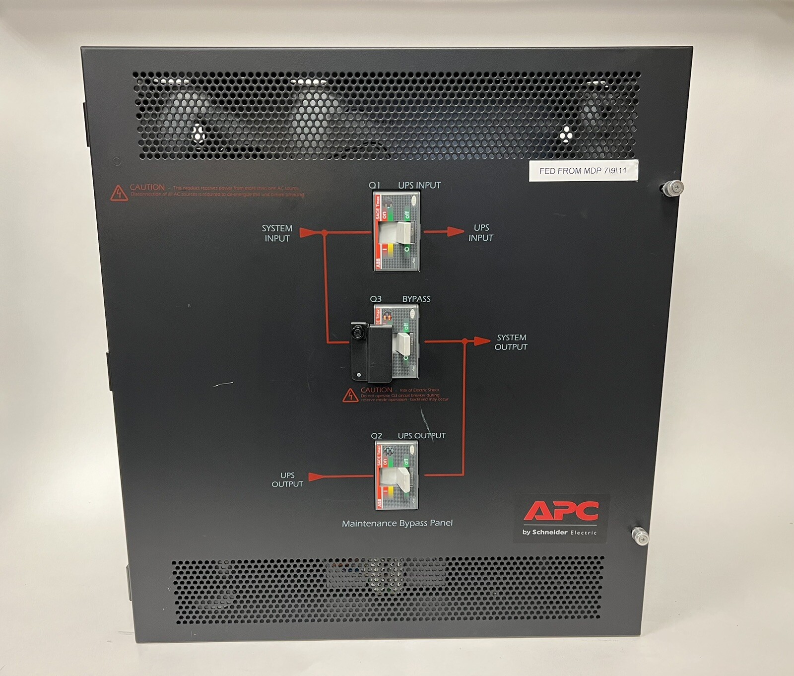 APC 30KVA 208V SBPSU20K30F-WP UPS Maintenance Bypass Panel Wallmount