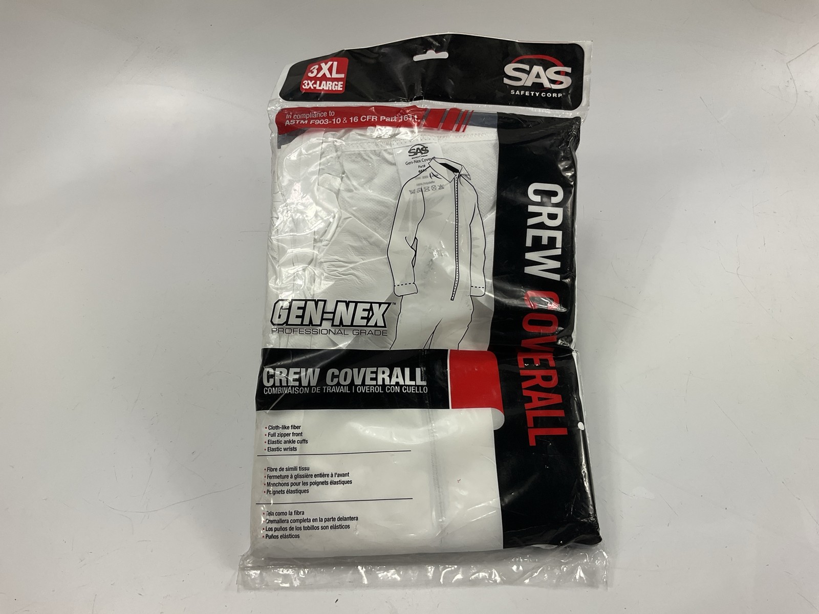SAS Safety 6856 Gen-Nex All-Purpose Paint Suit Moon Suit Coverall, XXX-Large 3XL