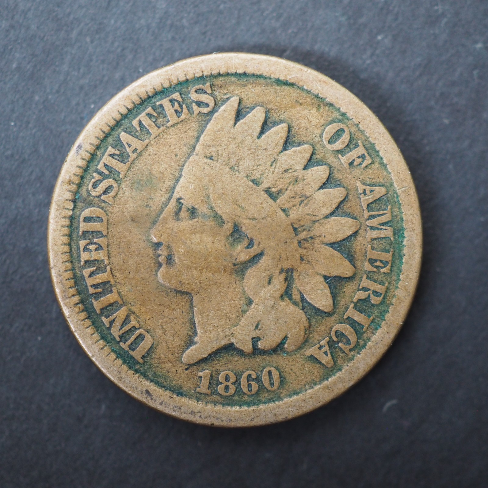 1860 INDIAN HEAD CENT *ROUND BUST* - FREE SHIPPING! C4556