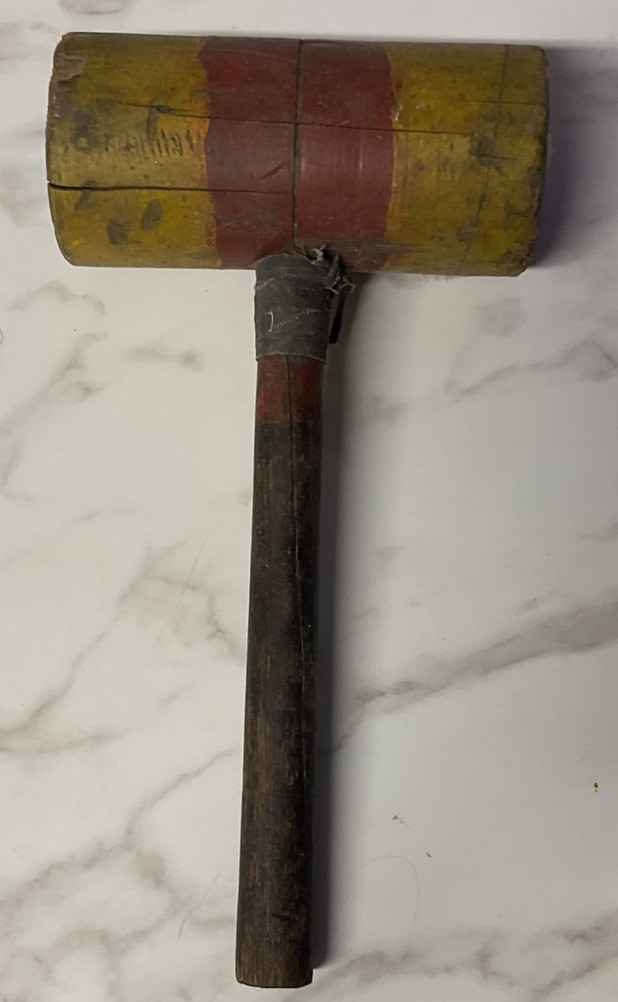 Vintage Antique Wood Mallet Hammer Rustic Primitive Country Farm Tool c.1880