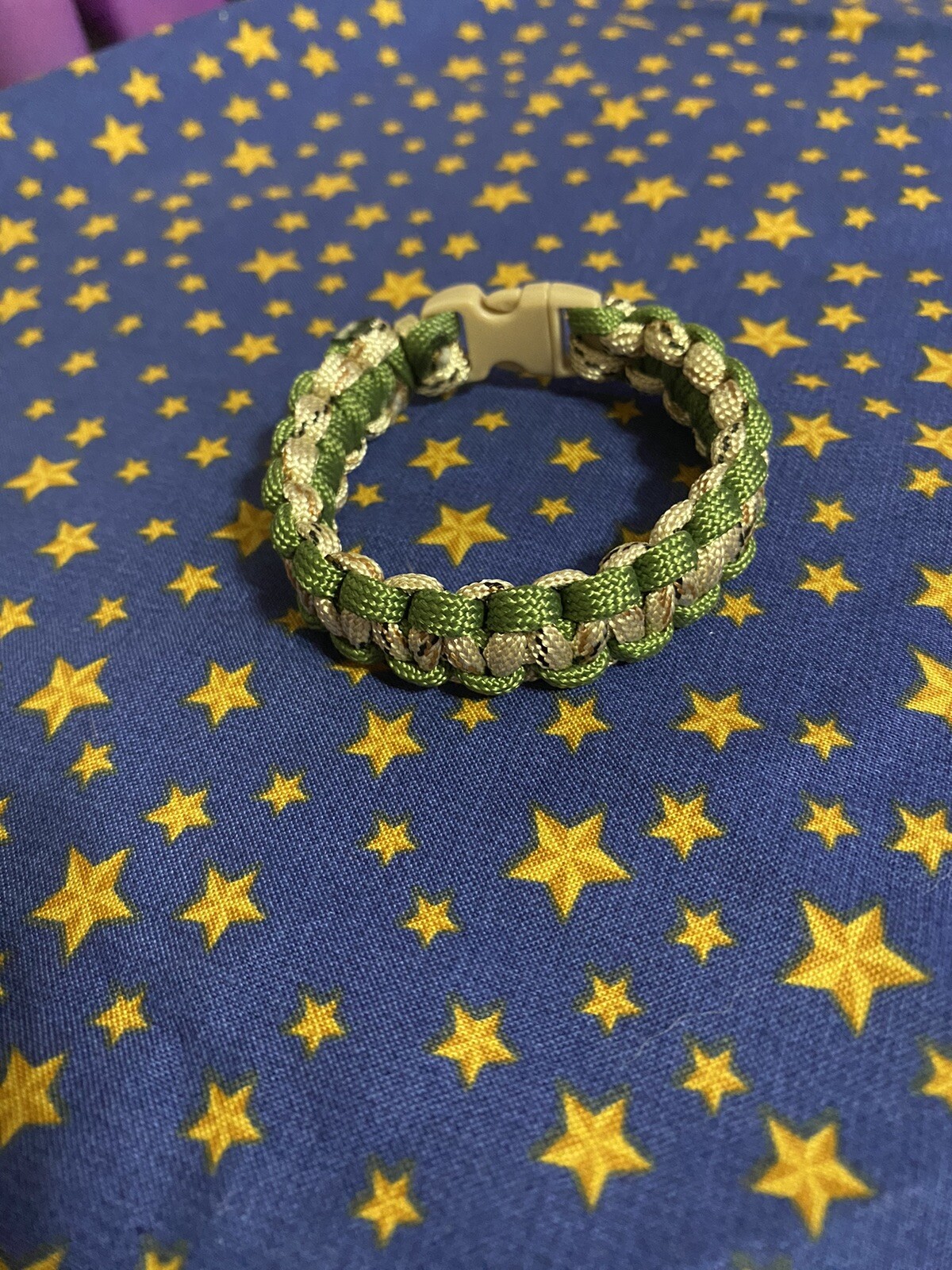 Green and Brown Camo Paracord Bracelet - Handmade