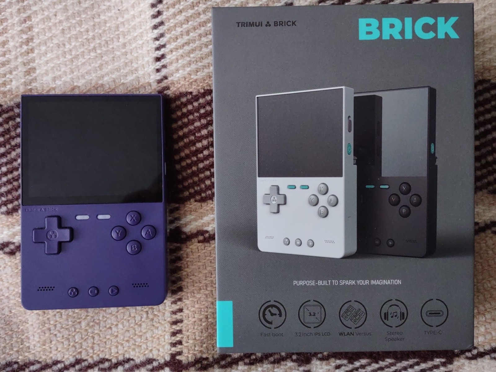 Trimui Brick (Purple) Handheld Console, Complete