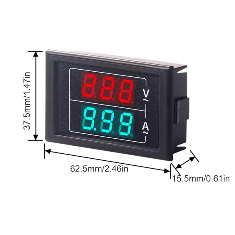 Ampere Voltmeter Detector Digital Display Voltage Current Meter Panel with Wire