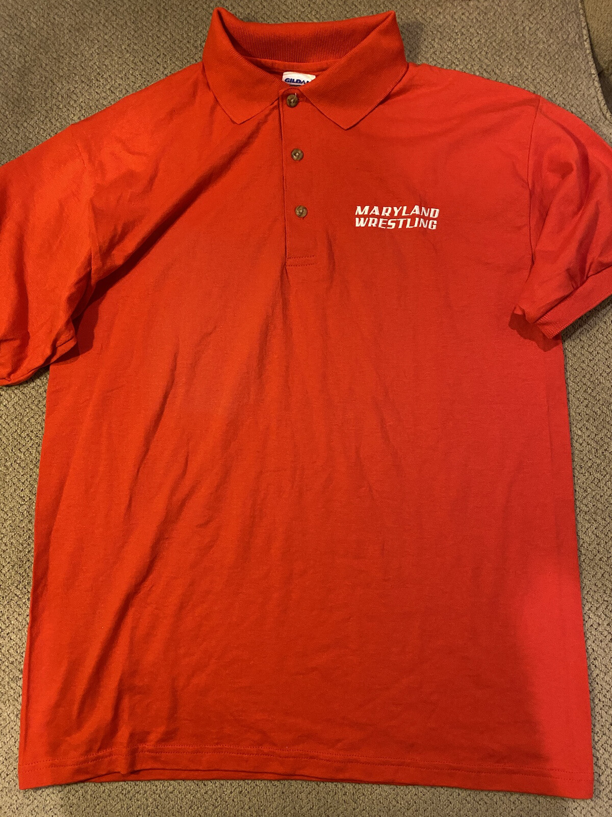 Mens Wrestling Polo Shirt Red Maryland Terps Small New