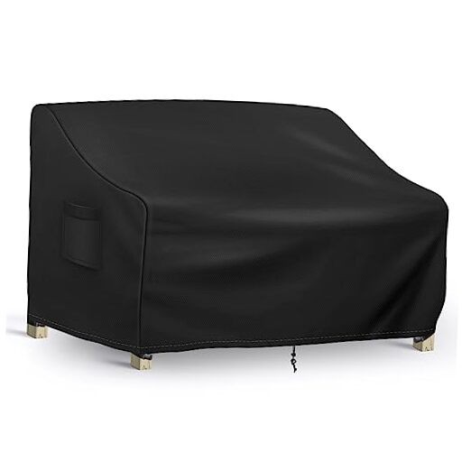 Patio Loveseat Cover Waterproof, 2-Seater Outdoor 54"W x 37"D x 35"H Black
