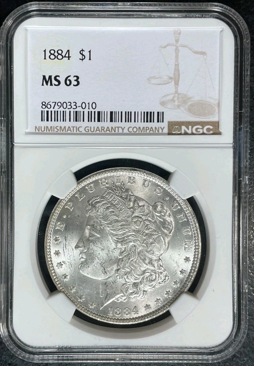 1884 MORGAN SILVER DOLLAR ~ NGC - MS 63 ~BEAUTIFUL COIN~ REF#33-010