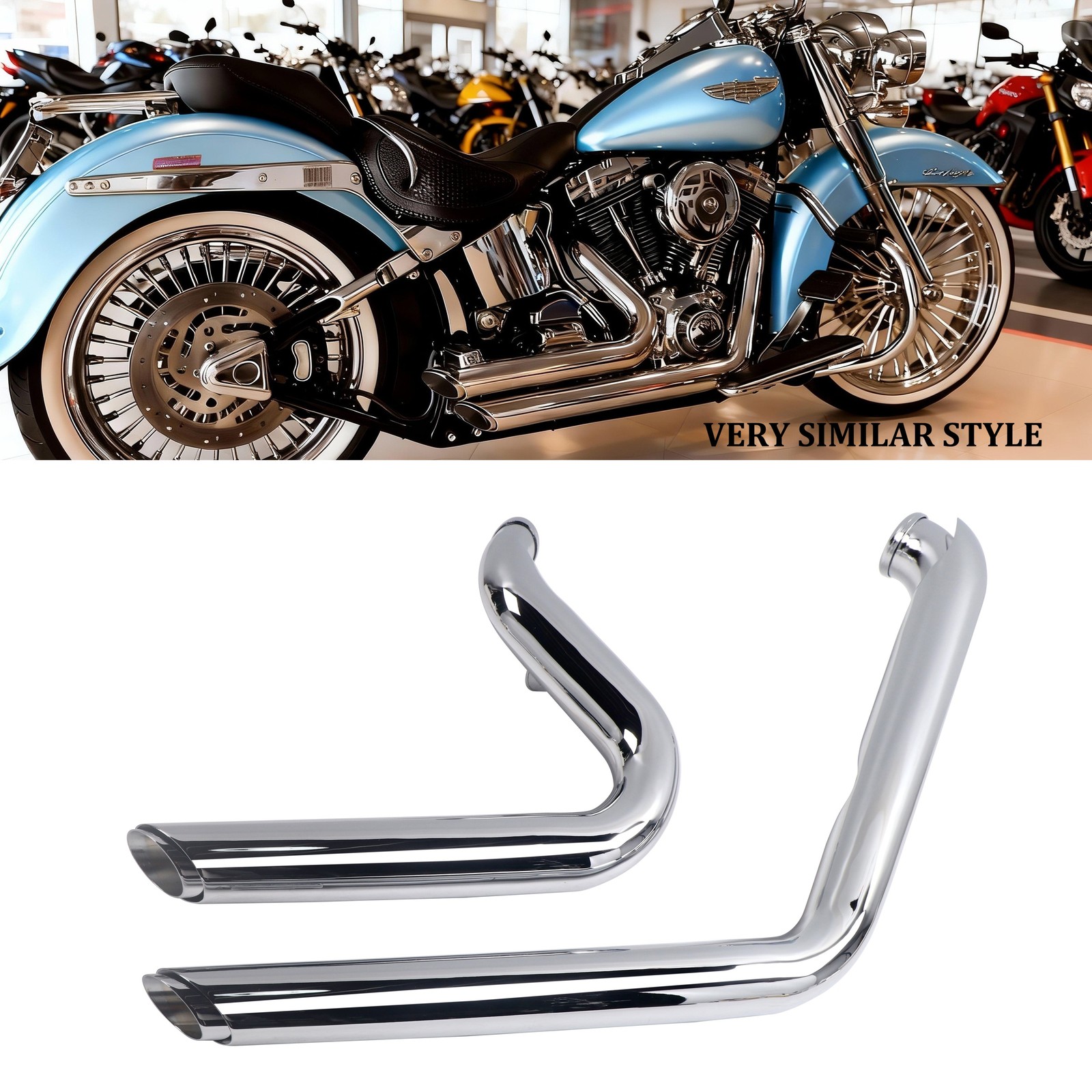Stepped 1-3/4"–2" Slip-On Exhaust for Harley Dyna 06–17 – Bold Aggressive Feel,