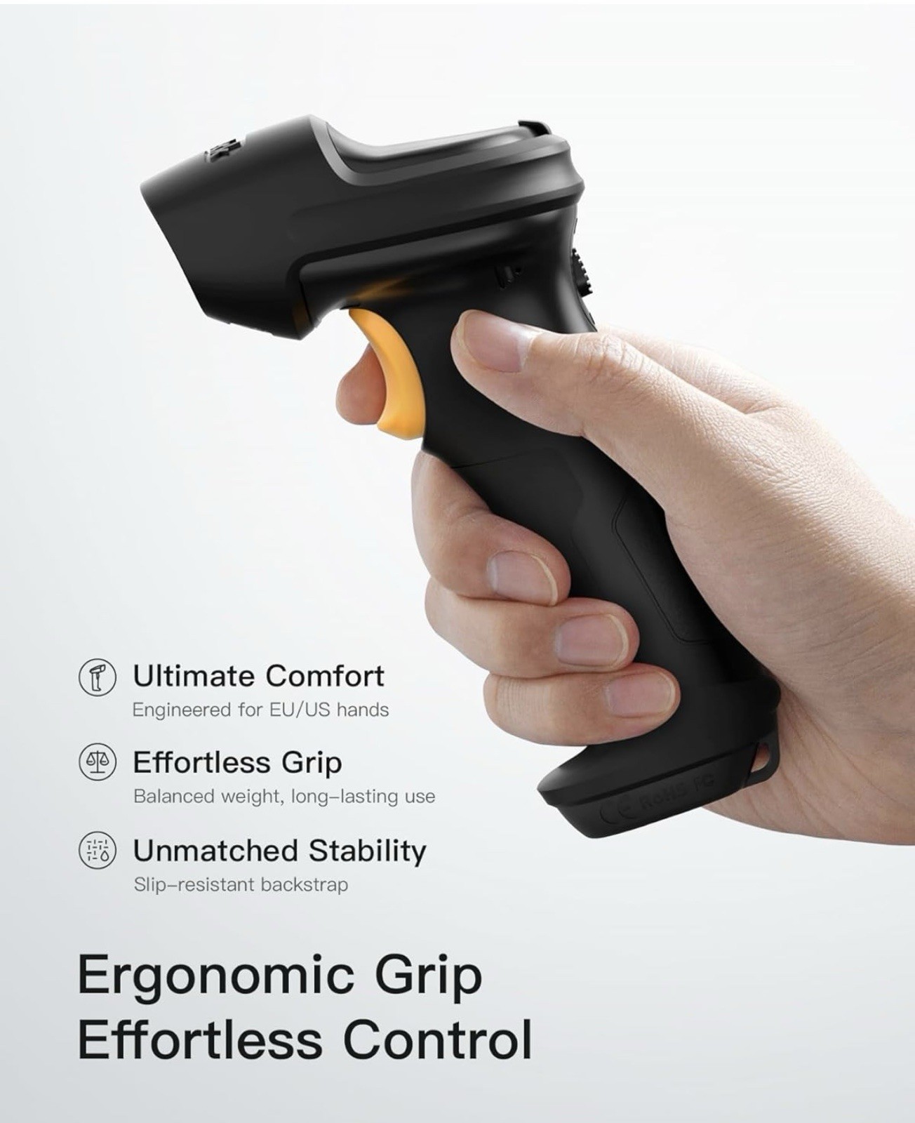 Inateck BCST-60 Barcode Scanner Wireless Reader Gun 2.4GHz Automatic Scanning