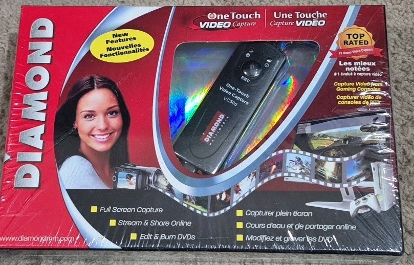 Diamond One Touch Video Capture VC500 USB 2.0 Capture Stream & Share Burn DVDs