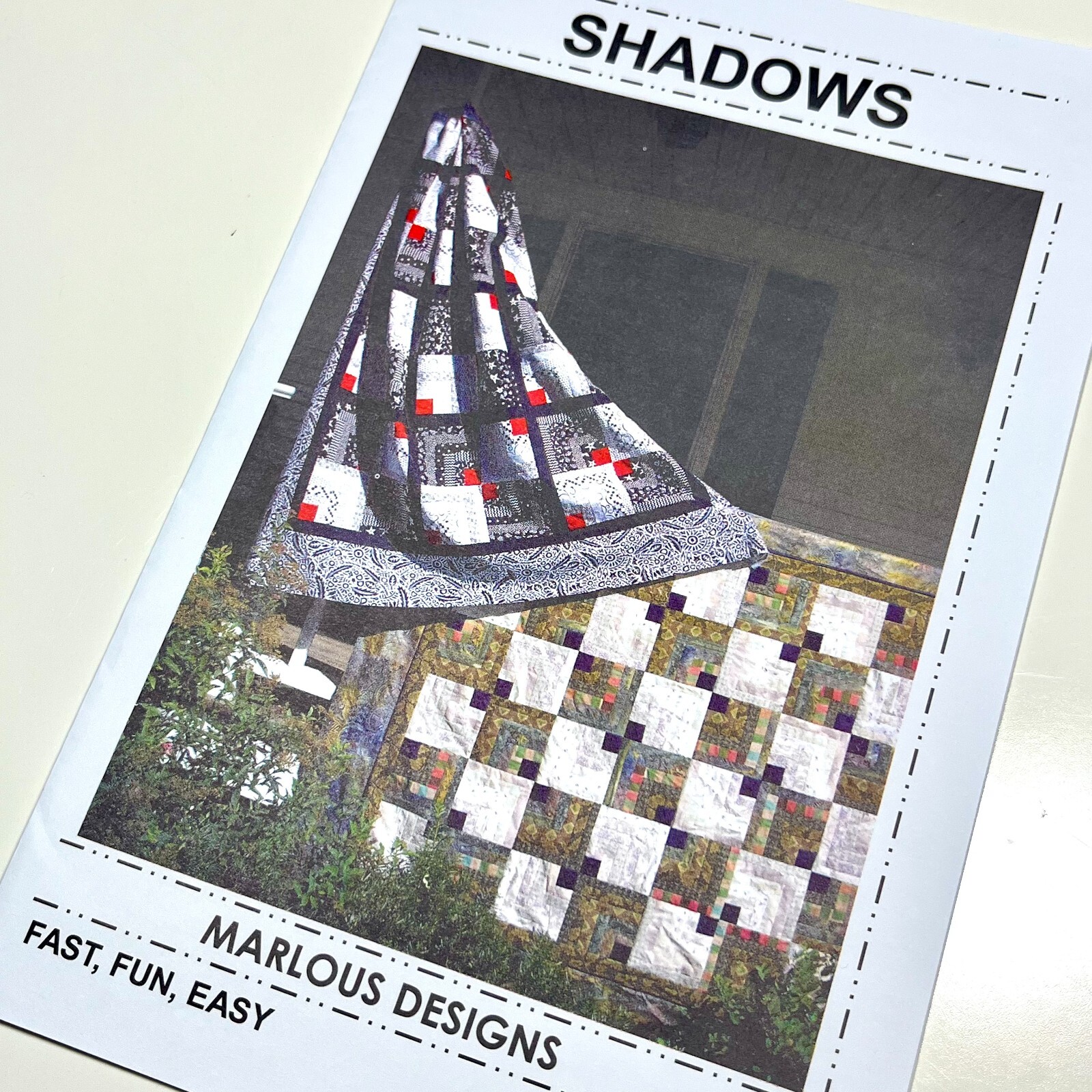 Shadows Quilt Pattern MD18 by Marlous Designs Makes 2 Sizes Fat Quarter Friendly