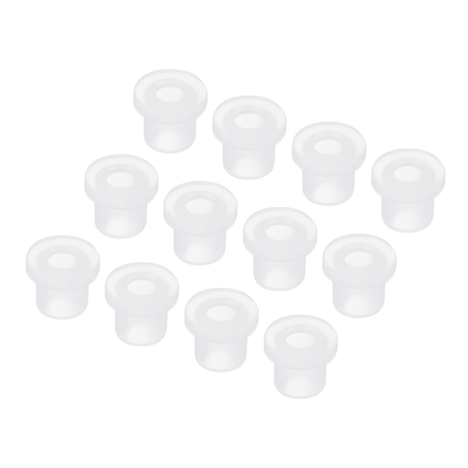 20Pcs T Shape Rubber Grommet Mount Dia 9mm ID 5mm H 11mm Transparent