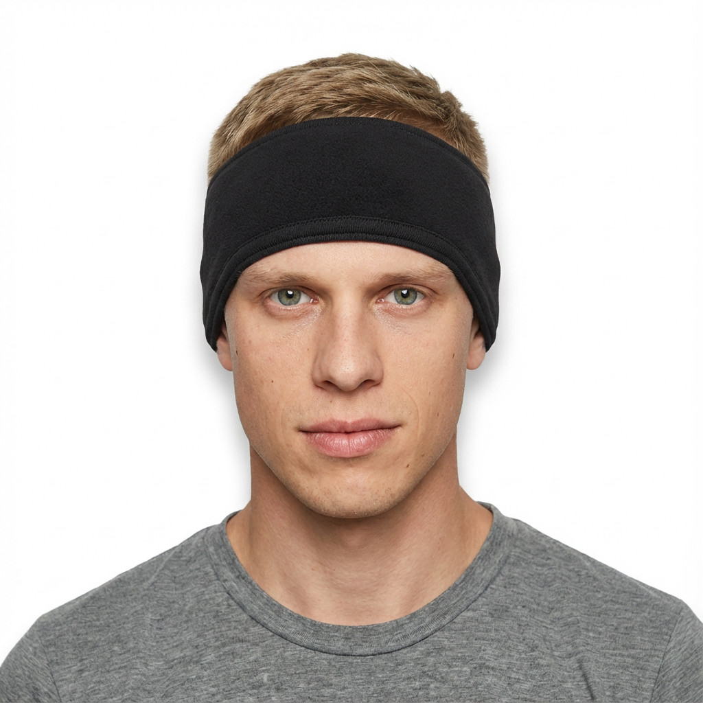 Black Fleece Headband Warm Winter Sports ECWCS Double Layered Ear Cover Warmer