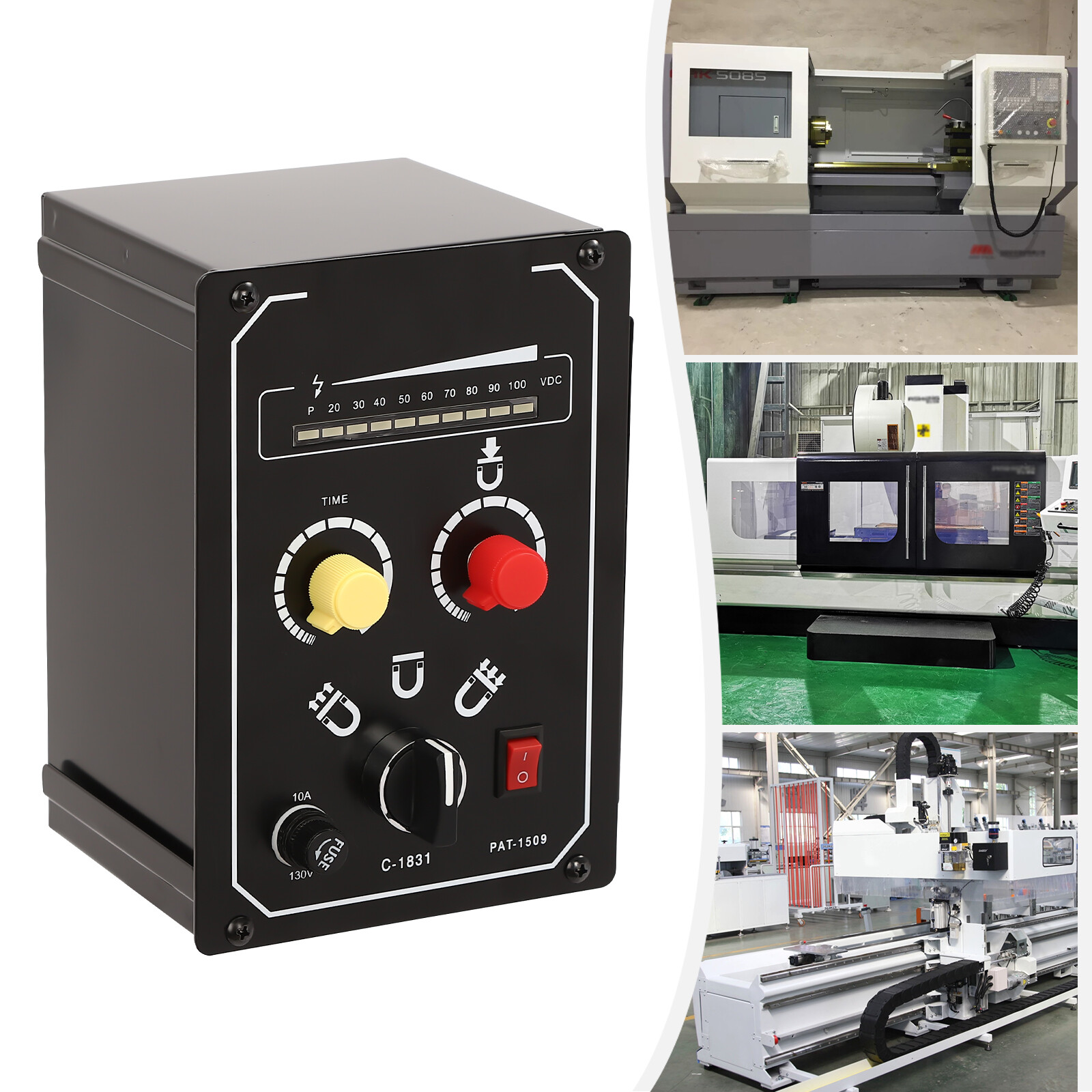 110V 10A Electro Magnetic Chuck Controller 0-100V DC Adjustable with LED Display