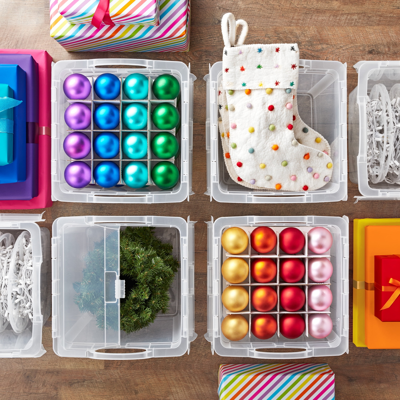 Plastic Christmas Light Storage Organizer, Clear, 2 Count