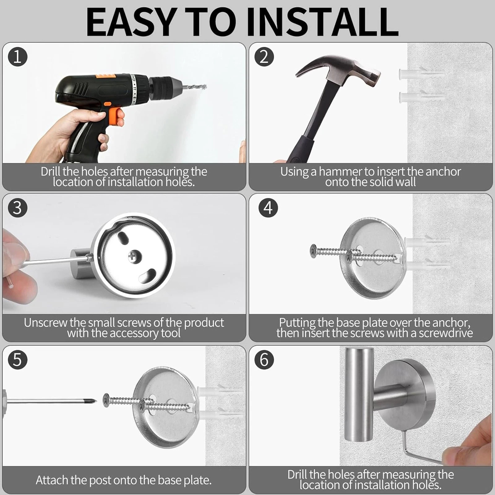 Matte Black 10-Piece Complete Bathroom Accessory Set Towel Bar & Hardware Kit