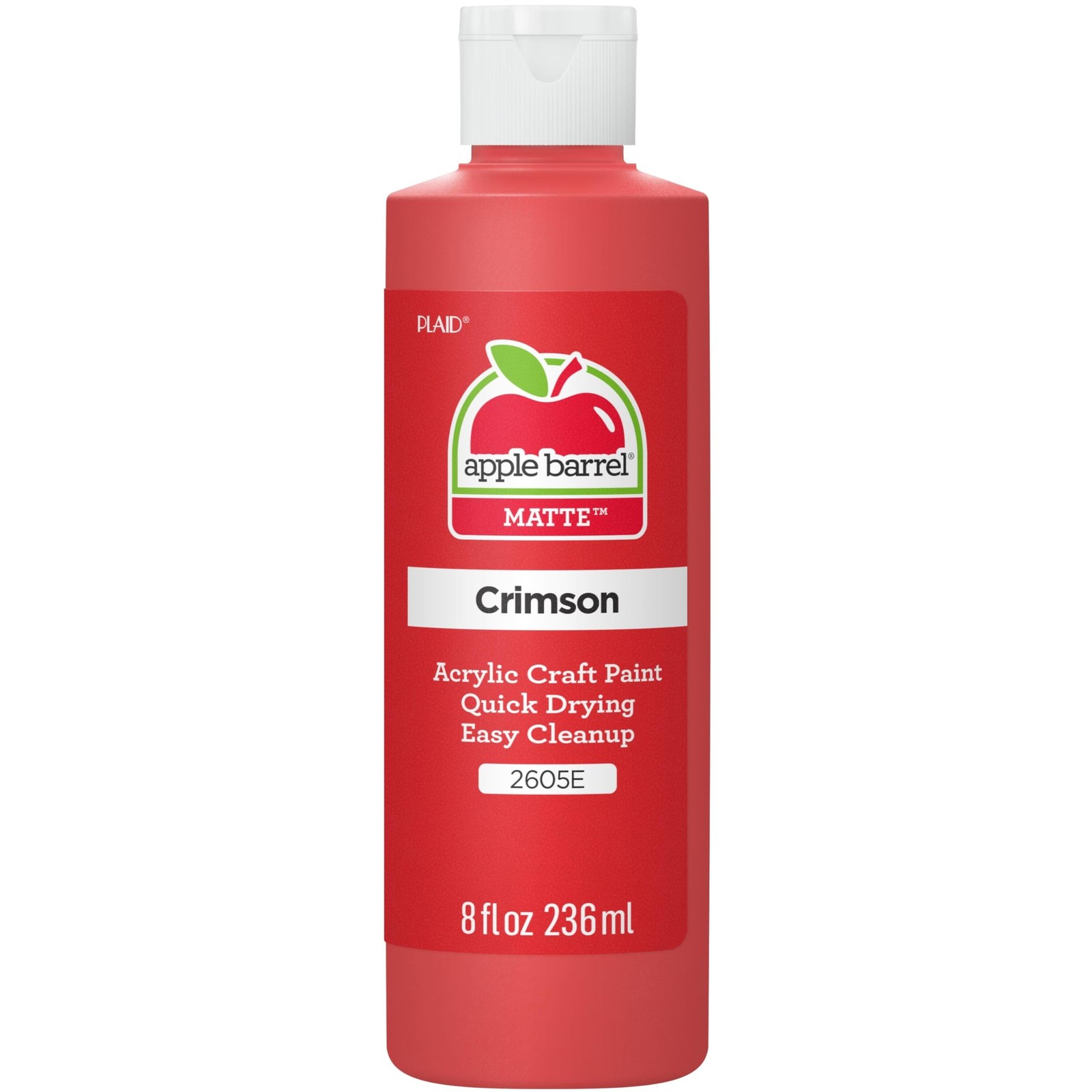 Apple Barrel, Matte Acrylic Paint, 8 fl oz, Crimson, (Pack of 1)