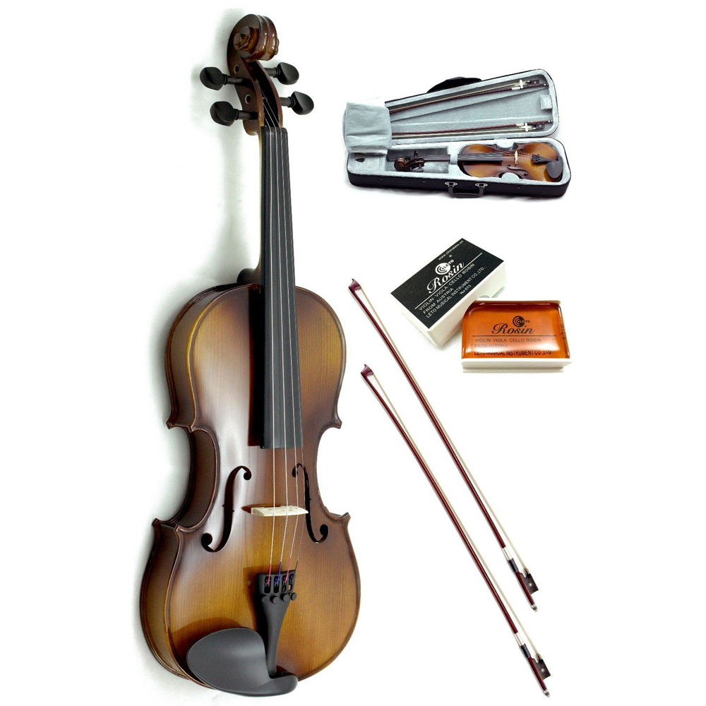 New 3/4 Size Violin w Rosin, Lightweight Case+Extra Bow SKYVN100-3/4
