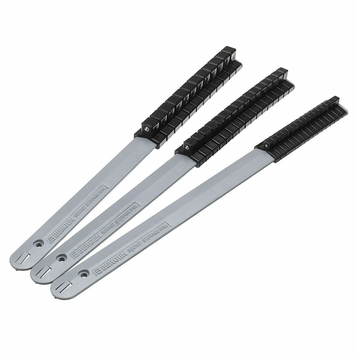 3Pcs 1/4'' 3/8'' 1/2'' Socket Tray Rail Rack Holder Storage Organizer Shelf Set