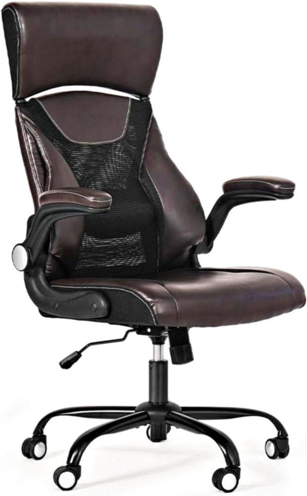 EXECUTIVE OFFICE LEATHER CHAIR HIGH BACK ERGONOMIC ADJUSTABLE HEADREST 5 WHEELS