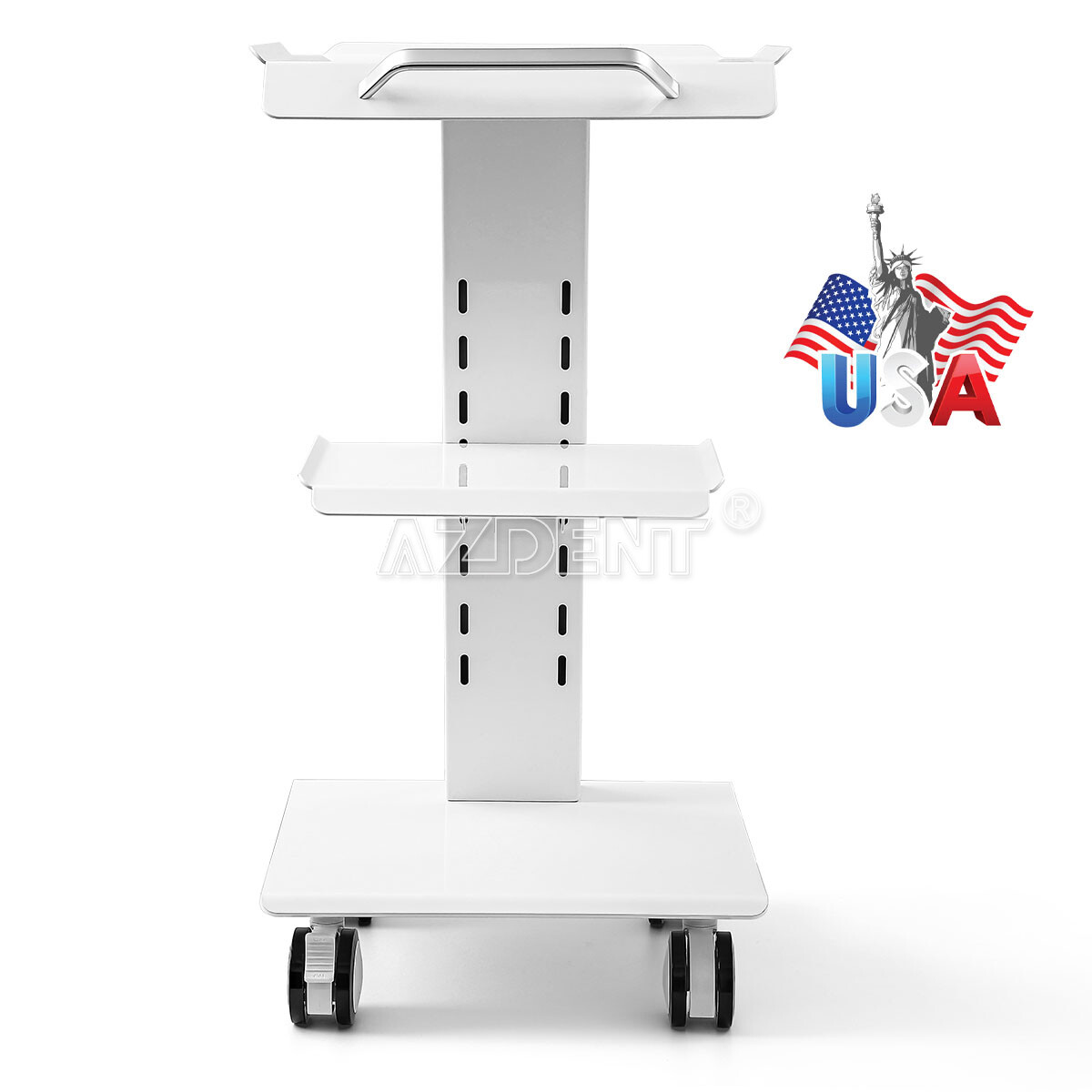 US Medical Dental Trolley Built-in Socket Cart Mobile Instrument Hospital Home