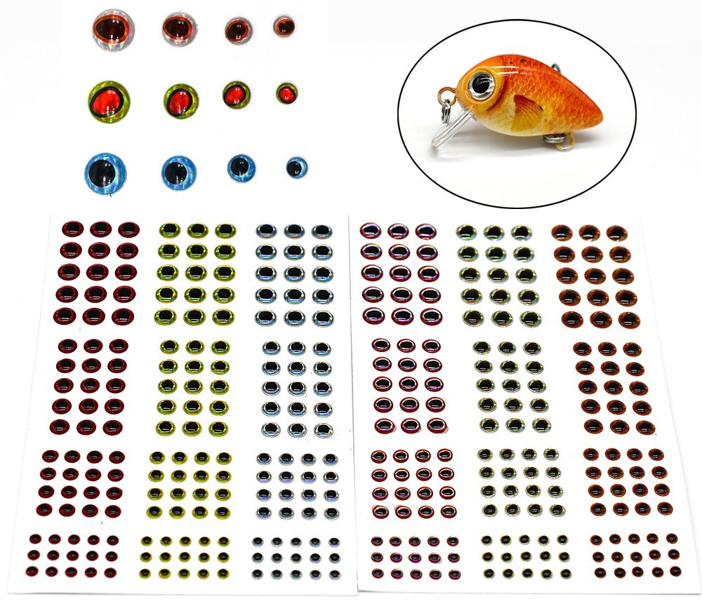 3D Fishing Lure Eyes, Holographic, Multi Sizes & Colors Available, Fly Tying,Jig