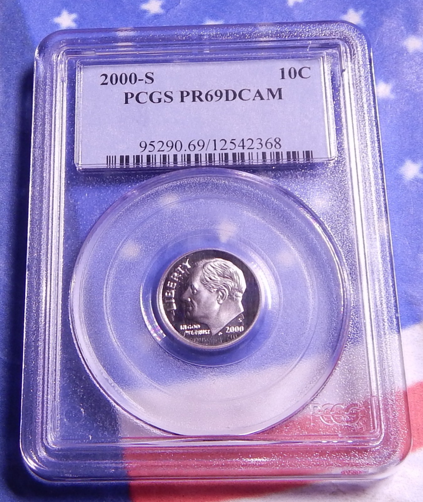 2000-S ROOSEVELT DIME BY PCGS PR69DCAM ~ BRIGHT MIRROR ~  FREE SHIPPING