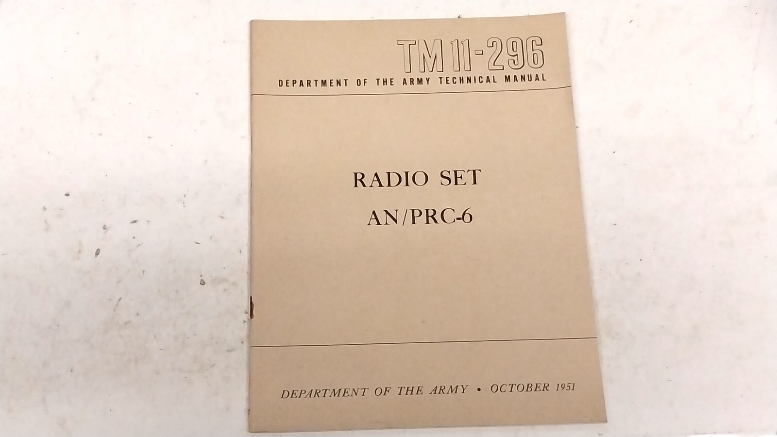 New Unused TM11-296 PRC-6 HT / Old Vintage Ham Military Army Tube Radio
