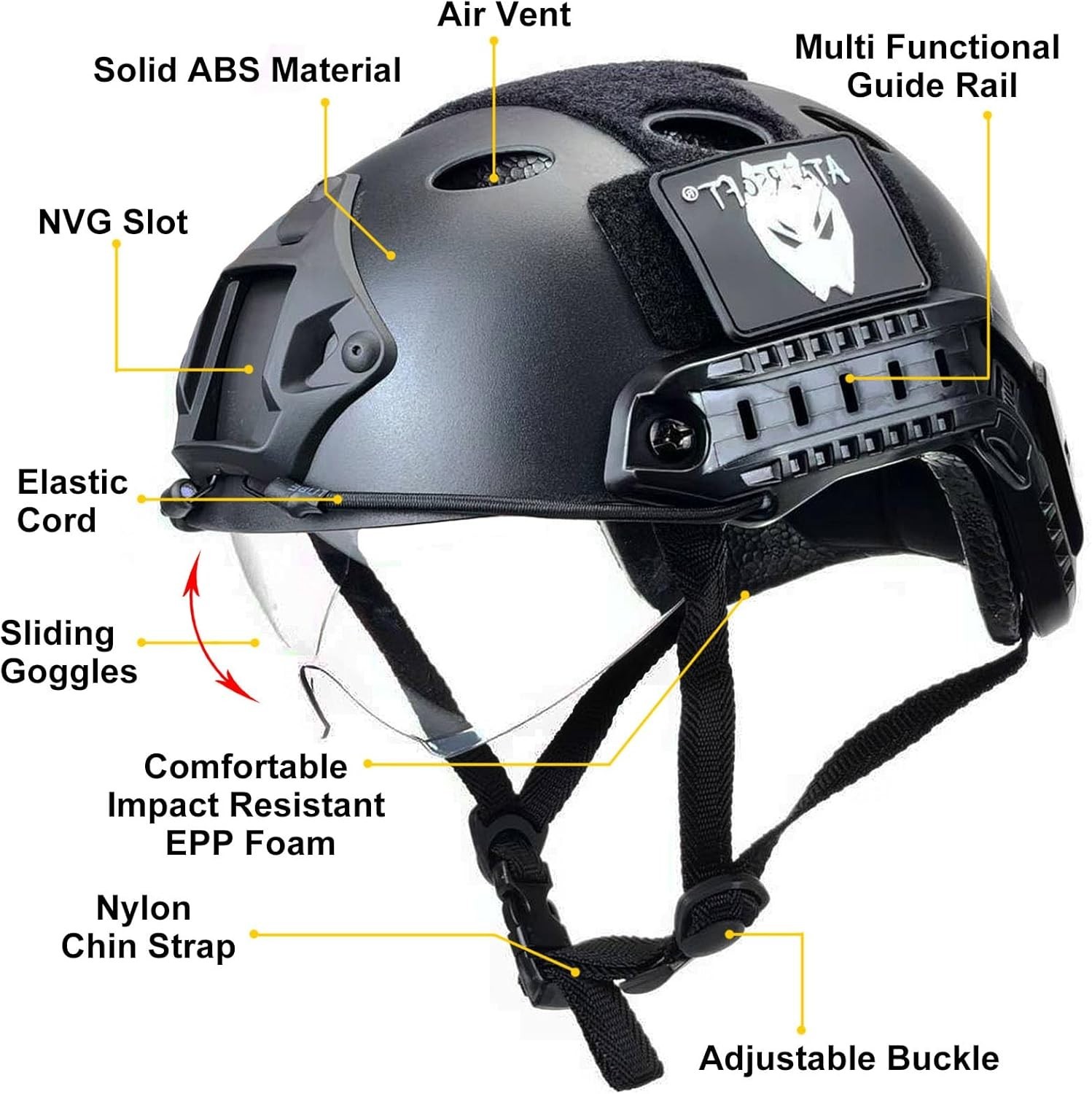 PJ Type Tactical Multifunctional Fast Helmet with Visor Goggles Version