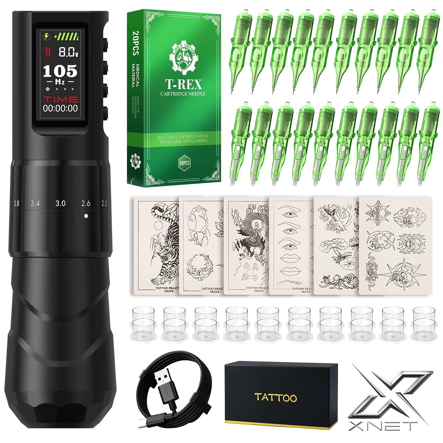 XNET FIST Rotating Tattoo Machine Set Wireless Tattoo Pen Multi functional Set