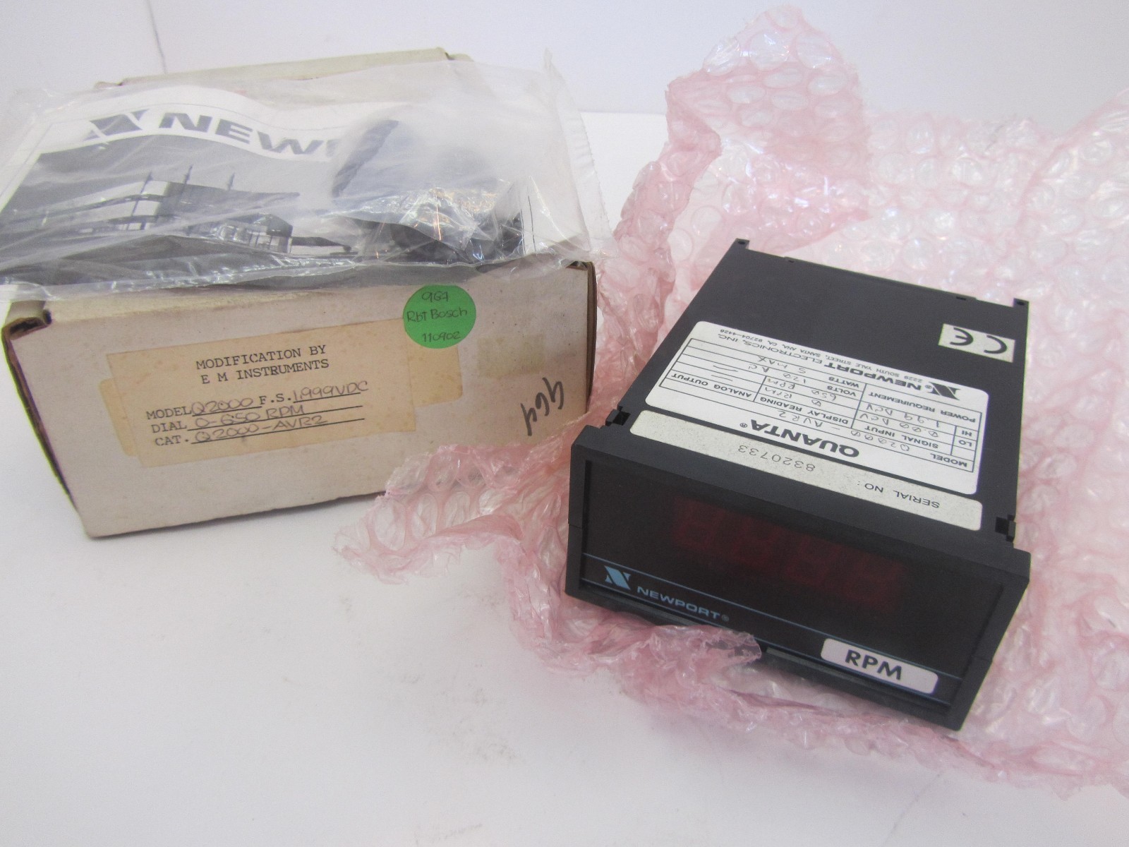 Newport Quanta Model Q2000-AVR2 Digital RPM Display 0-650 RPM