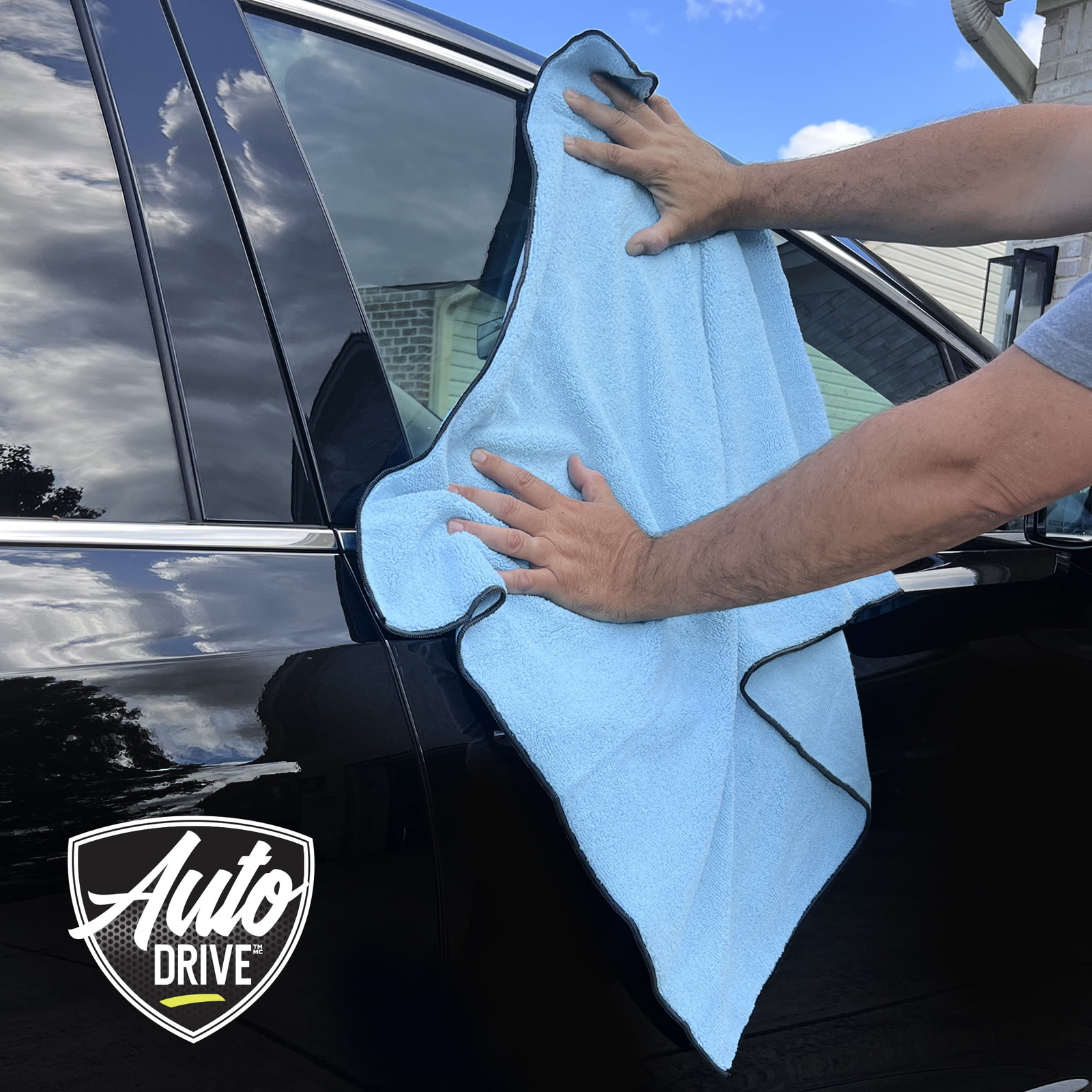 Auto Drive Car Cleaner Absorbent Microfiber Drying Towel, 6 Sq. Ft., Blue