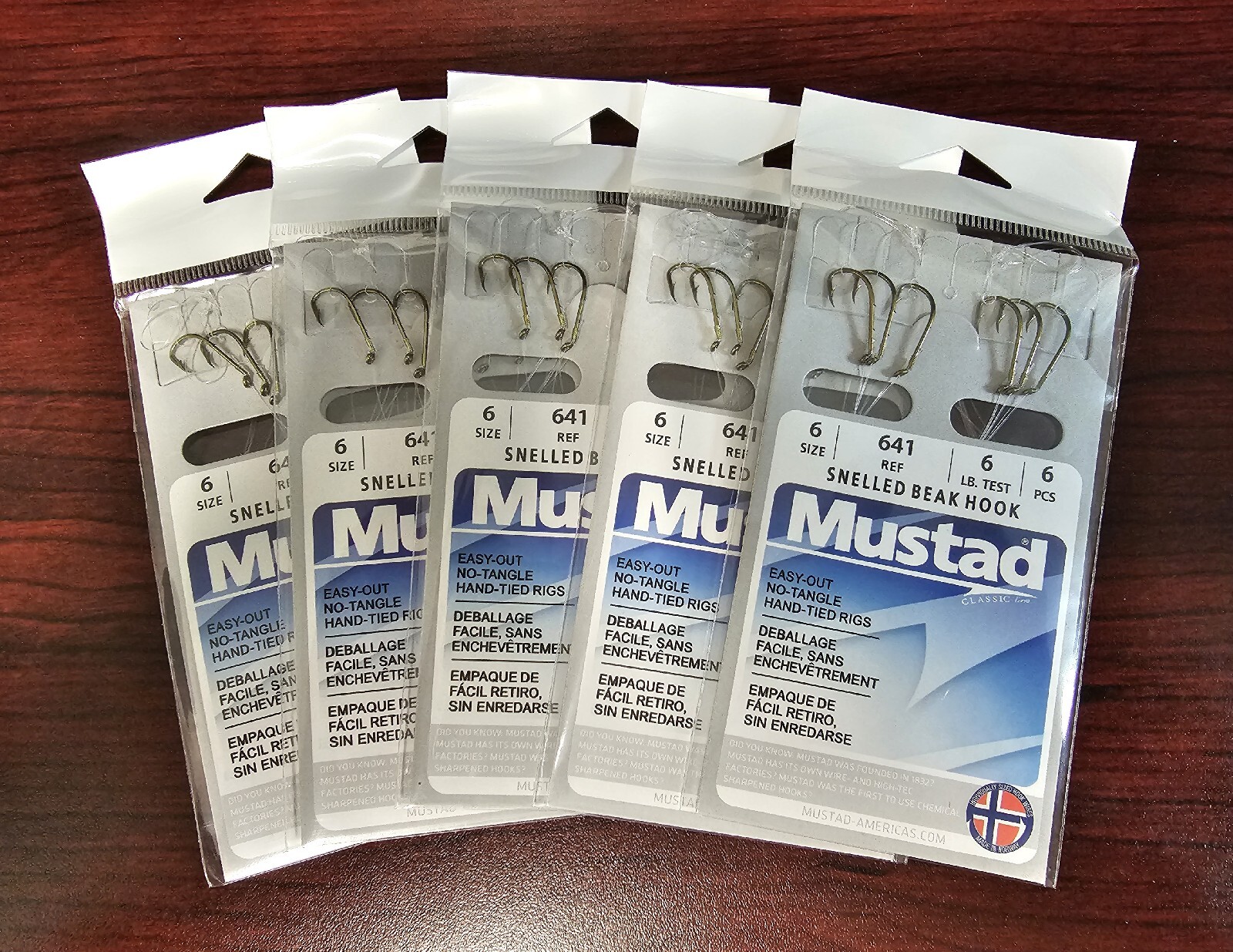 30 MUSTAD 641 SNELLED BAIT HOLDER HOOKS SZ. 6 FRESH ~ NOT OLD STOCK