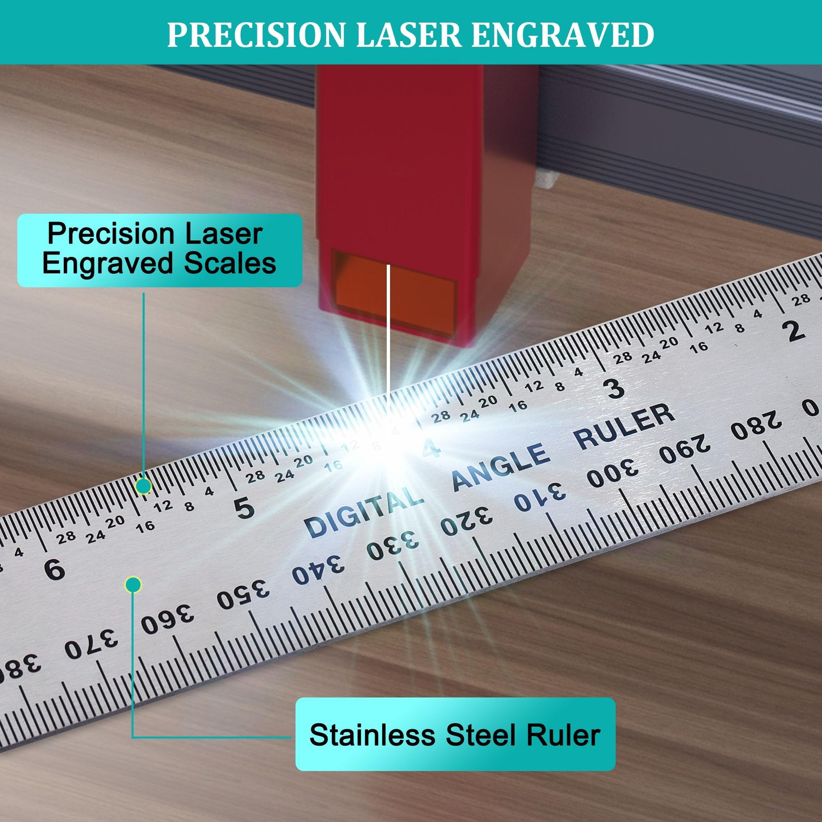 Digital Angle Finder Protractor, Ruler with 7inch/200mm, Angle...