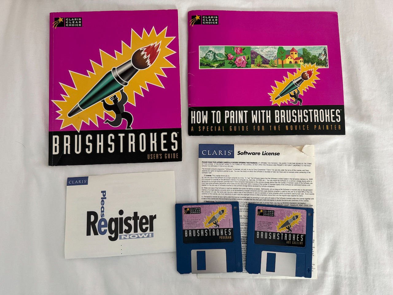 Vintage Mac Brushstrokes Paint Software Complete with Manuals & Disks Macintosh