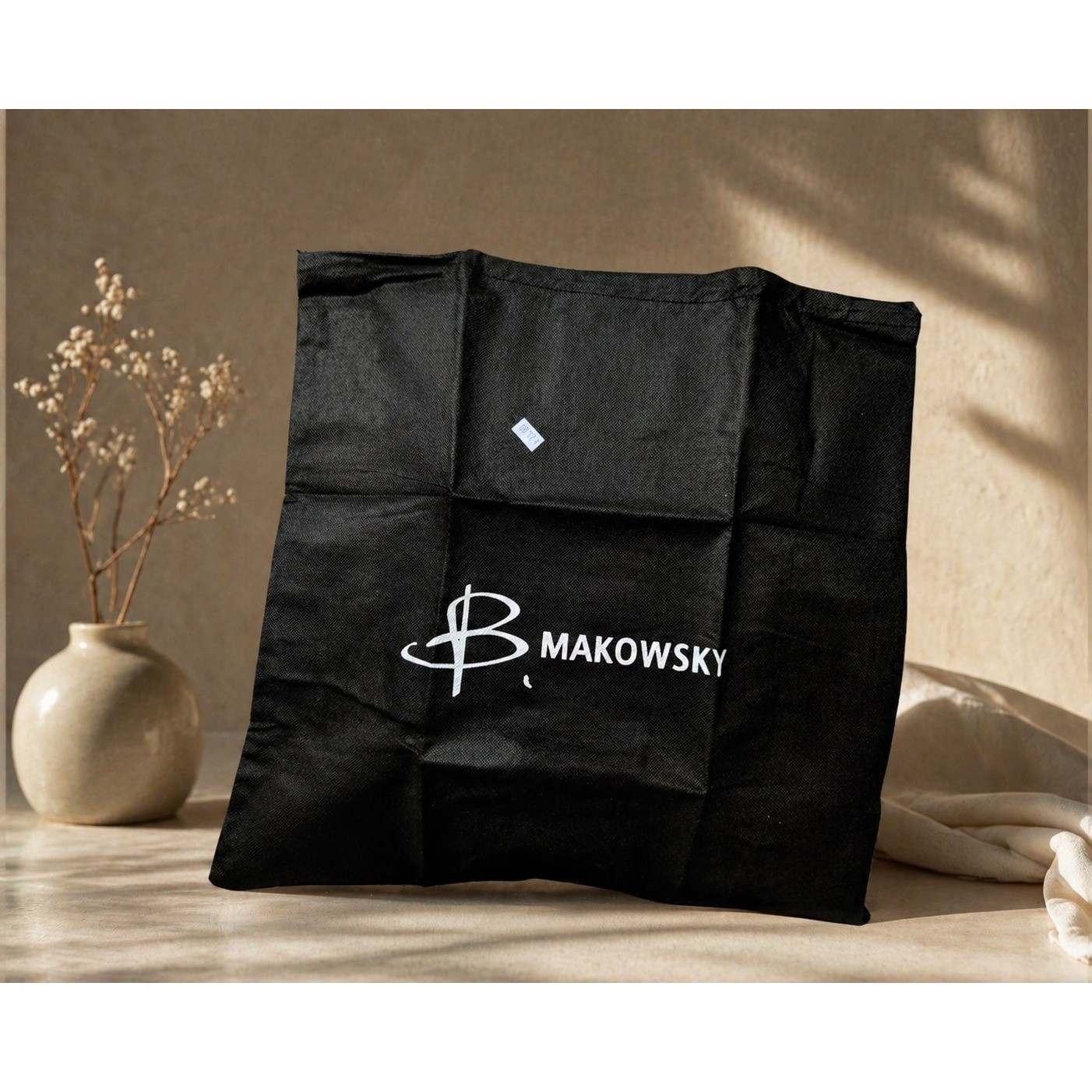 B. Makowsky Black Handbag Dust Bag Logo Protective Storage Cover Accessory