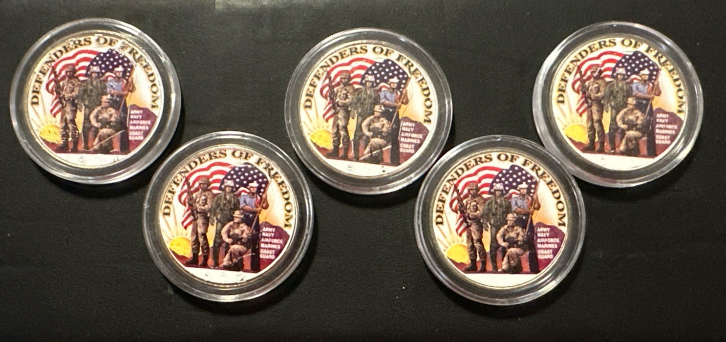 DEFENDERS OF FREEDOM Flag US Military Authentic Legal Tender IKE Eisenhower Coin