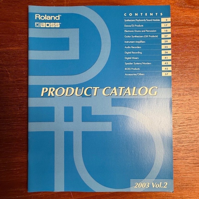 VINTAGE ROLAND/BOSS PRODUCT CATALOG 2003 VOL. 2