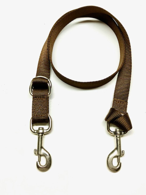 Tiedown - 1" Heavy Weight Nylon - 2 Nickel Plated Snaps - Brown (F66)