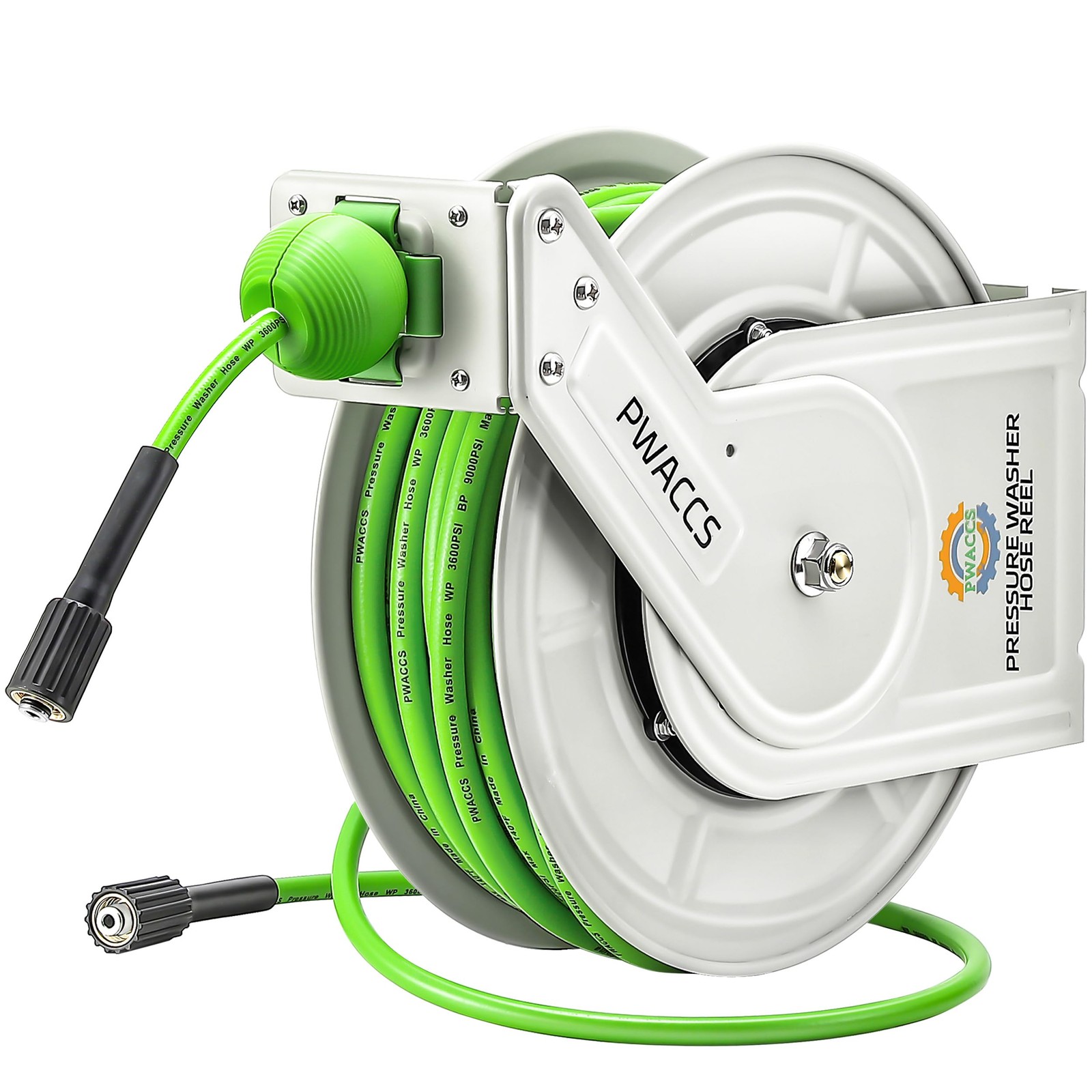 Retractable Pressure Washer Hose Reel, 1/4" x 60ft Heavy Duty Power Washer Ho...