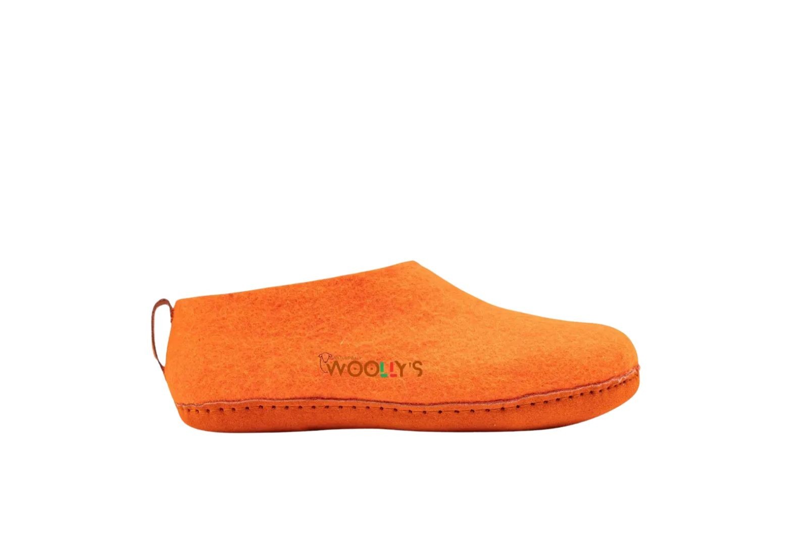 Orange Woollyes Indoor Shoes | Eco-Friendly Comfort & Style with Leather Sole
