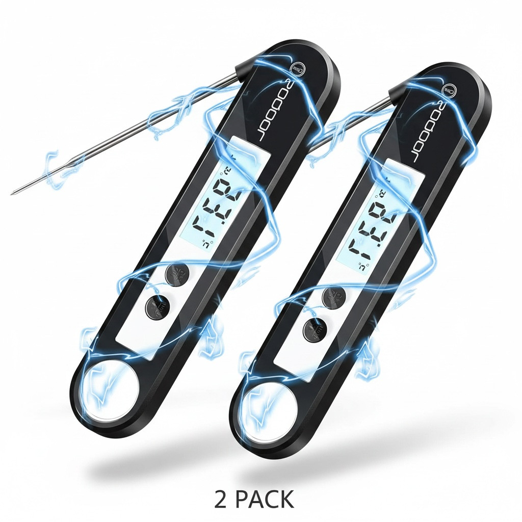 2-Pack Meat Thermometer, Food Thermometer for Cooking BBQ Digital Instant Read