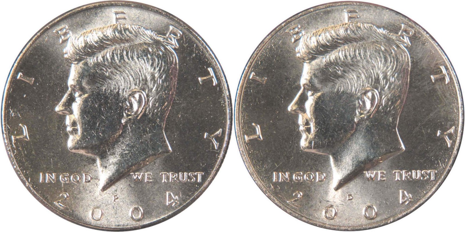 2004 P&D Kennedy Half Dollar 2 Coin Set Clad Uncirculated Mint State