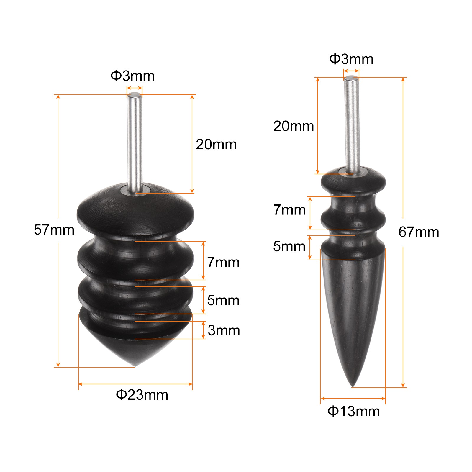 Leather Burnisher Bits 2 Type Leather Burnishing Pointed Tip for Leather Craft