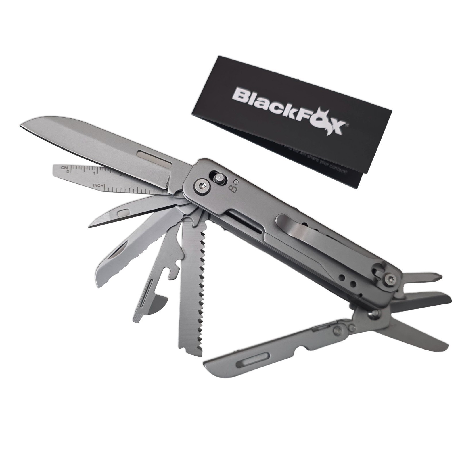 BlackFox BF-207 Multi Tool 13-in-1 EDC Stainless Steel Pocket Clip